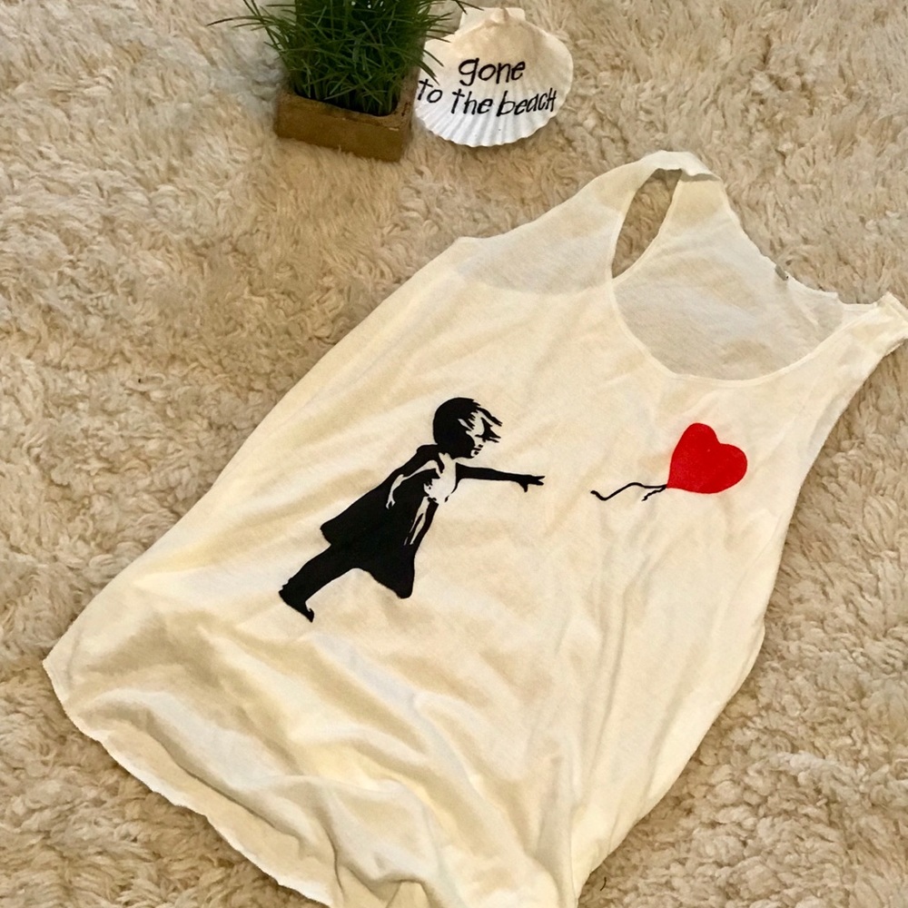Balloon Girl Street Art Tank Top